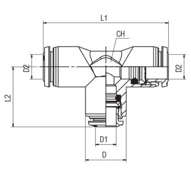 T - spojka redukovaná Aignep 8x6x8
