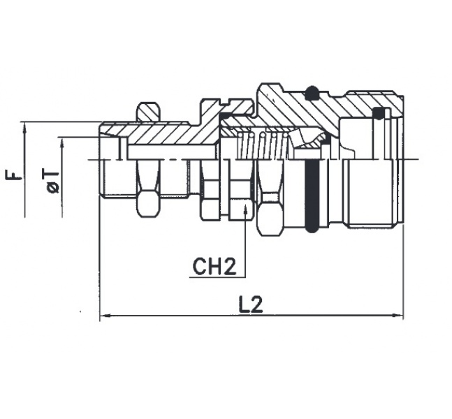 Rýchlospojka VITE/PVV3-25 zásuvka M36x2 panel.