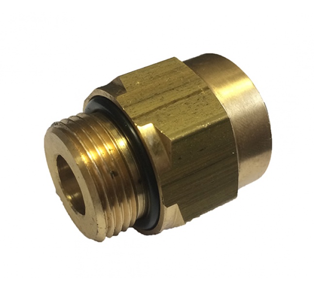 Spojka s metrickým závitom mosadz M16x1,5 - 10mm