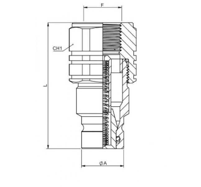 Rýchlospojka PLT4-20 zástrčka  UNF 1.1/16"