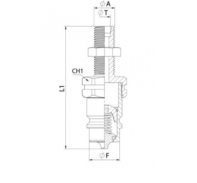 Rýchlospojka ISO-12,5 zástrčka M22x1,5 dlh. záv.