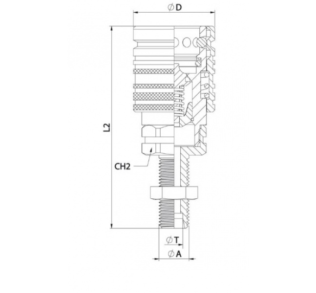 Rýchlospojka ISO-12,5 zásuvka M22x1,5 AG dlh. záv.