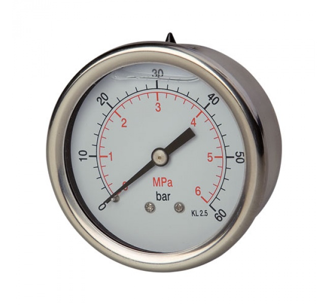 Manometer glycerínový 63mm zadný závit