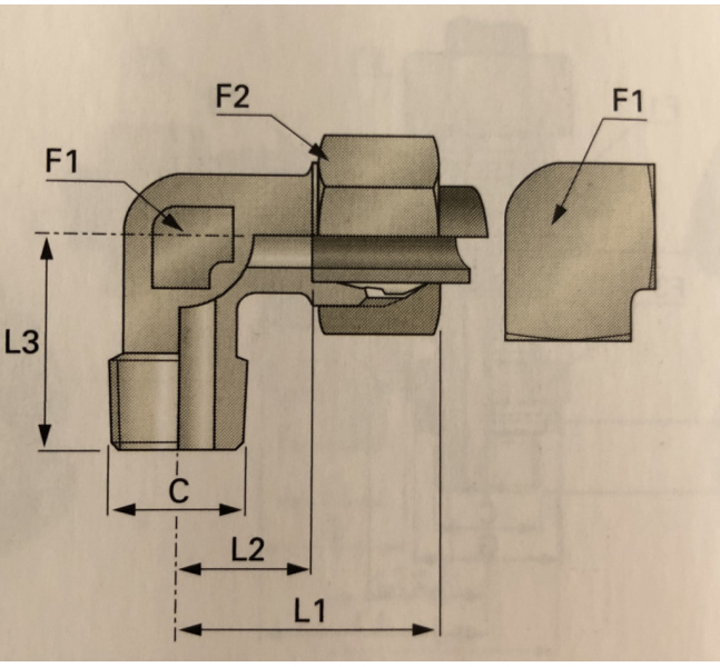 Uhlová prípojka R1/8" x M10x1 - 10LL