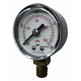 Manometer 40mm spodný závit  0-1,6bar G1/8