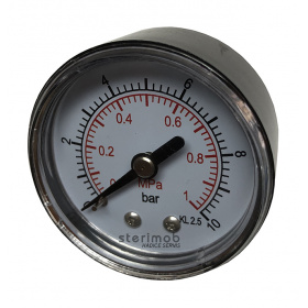 Manometer 50mm zadný závit 0-10bar G1/4