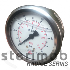 Manometer glycerínový 63mm zadný závit 0-100bar G1/4