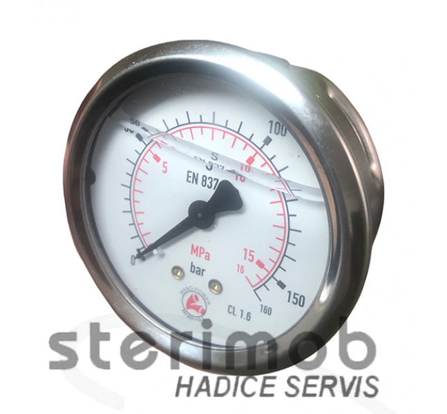 Manometer glycerínový 63mm zadný závit 0-160bar G1/4"