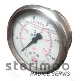 Manometer glycerínový 63mm zadný závit 0-315bar G1/4