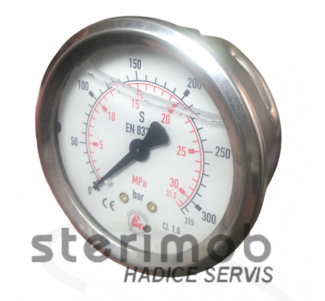 Manometer glycerínový 63mm zadný závit 0-315bar G1/4"