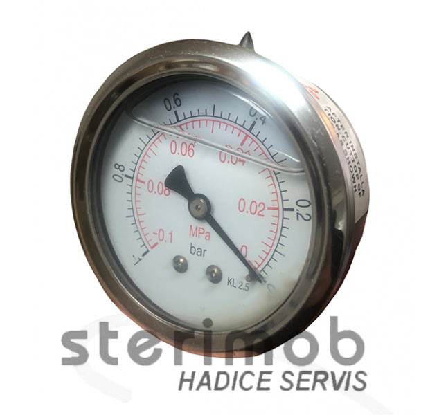 Manometer glycerínový 63mm zadný závit -1/0bar G1/4"