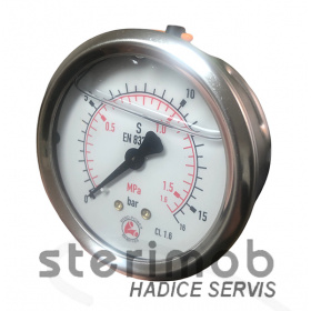 Manometer glycerínový 63mm zadný závit 0-16bar G1/4