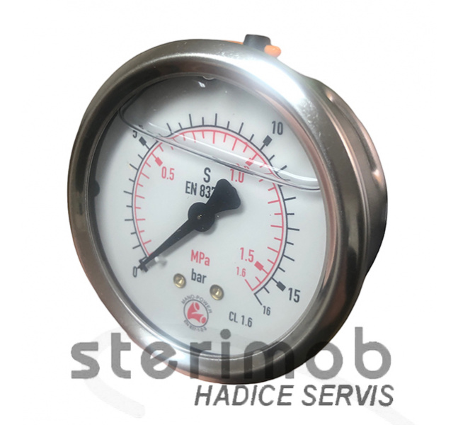 Manometer glycerínový 63mm zadný závit 0-16bar G1/4"