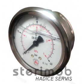 Manometer glycerínový 63mm zadný závit 0-40bar G1/4