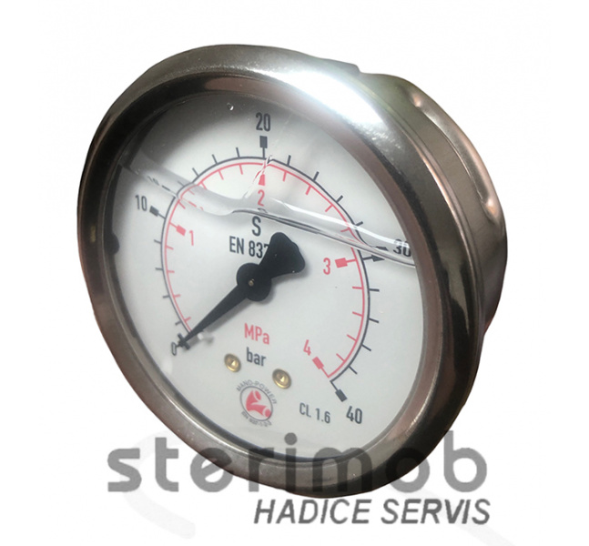 Manometer glycerínový 63mm zadný závit 0-40bar G1/4"