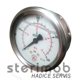 Manometer glycerínový 63mm zadný závit 0-400bar G1/4