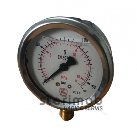 Glycerínový manometer 63mm spodný závit 0-160bar G1/4