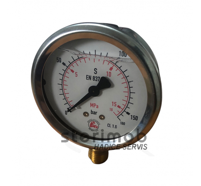 Glycerínový manometer 63mm spodný závit 0-160bar G1/4"