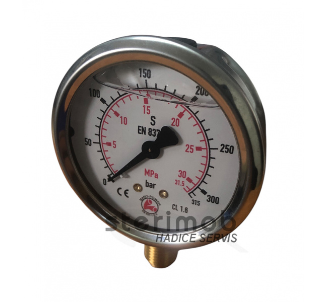 Glycerínový manometer 63mm spodný závit 0-315bar G1/4"