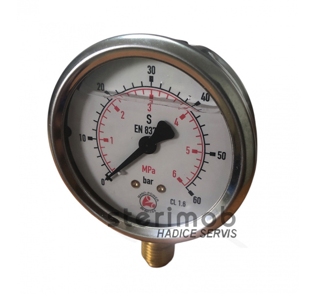 Glycerínový manometer 63mm spodný závit 0-60bar G1/4"